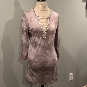 INC tunic with beaded neckline